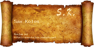 Sax Kolos névjegykártya