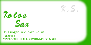 kolos sax business card